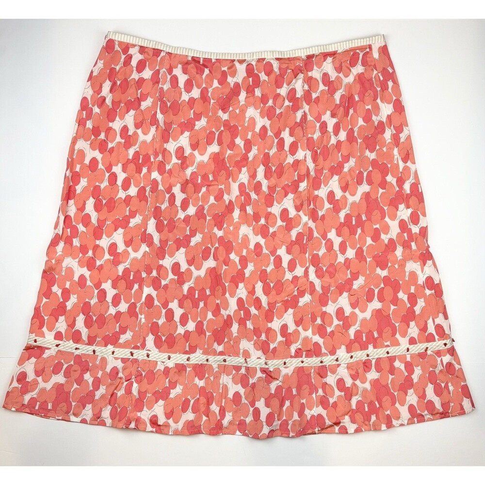 Sigrid Olson Silk Blend Skirt Orange Salmon Pink Colorful Office Work, Size 18W
